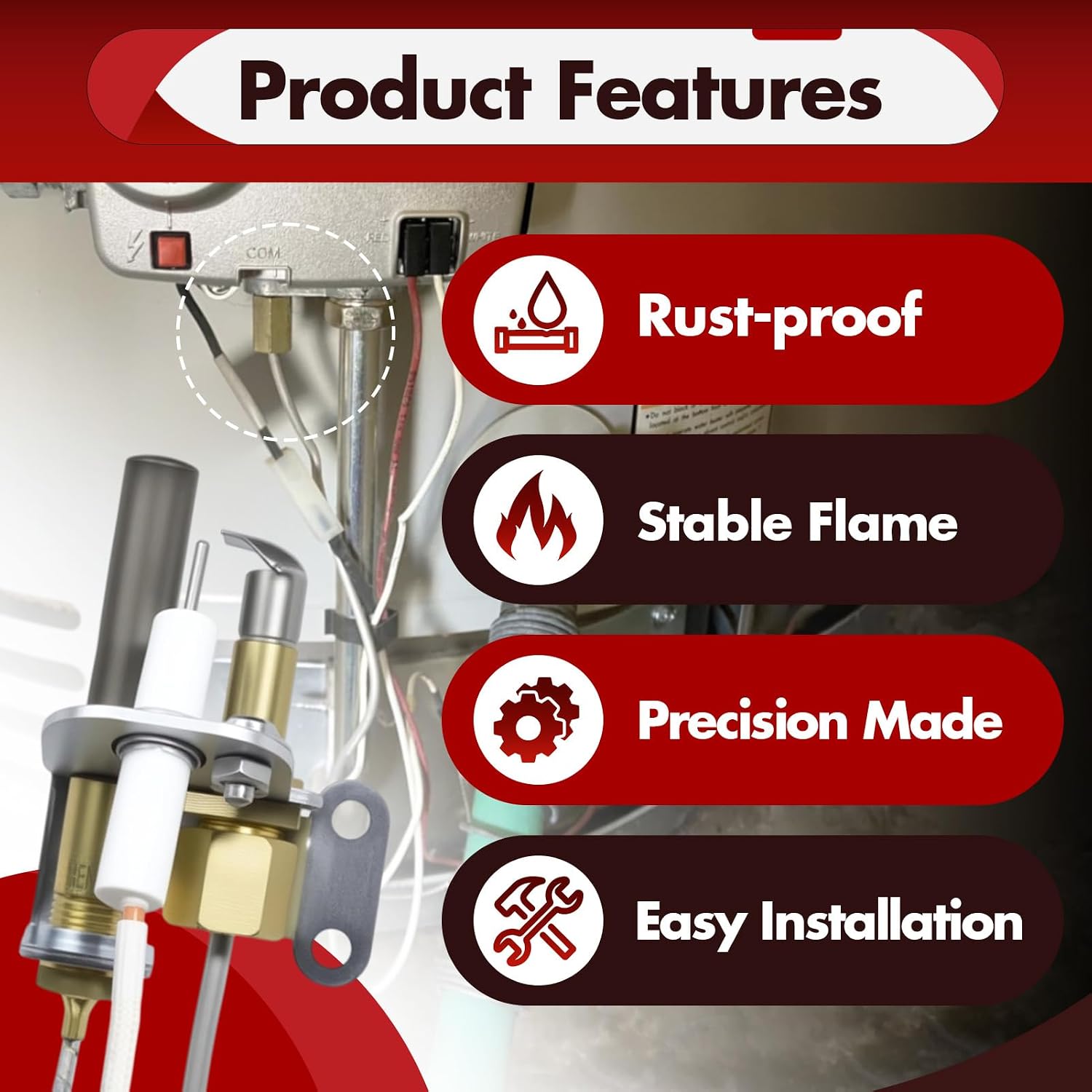 233-47845-05 Water Heater Pilot Assembly Fits for Bradford White Honeywell 17/26 CS8840A1-1041 Rheem Replacement Kit, Replace 415-47845-05 233-47845-01 233-47845-02A 233-47845-03 233-47845-04