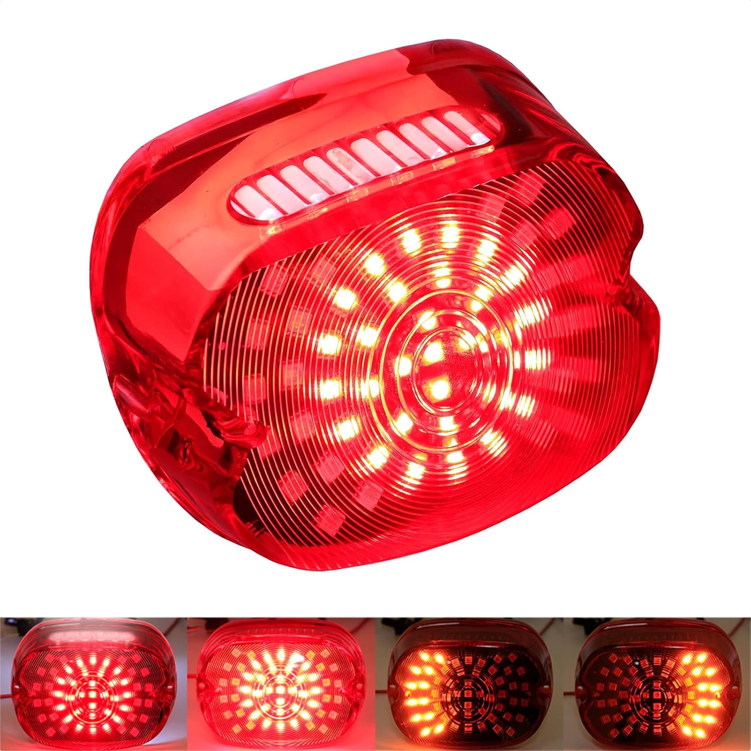 Red LED Tail Light Low Profile for Harley Dyna Road King 5-wire