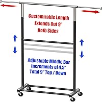 Vista 3 de Simple Houseware - Perchero de doble varilla, color negro