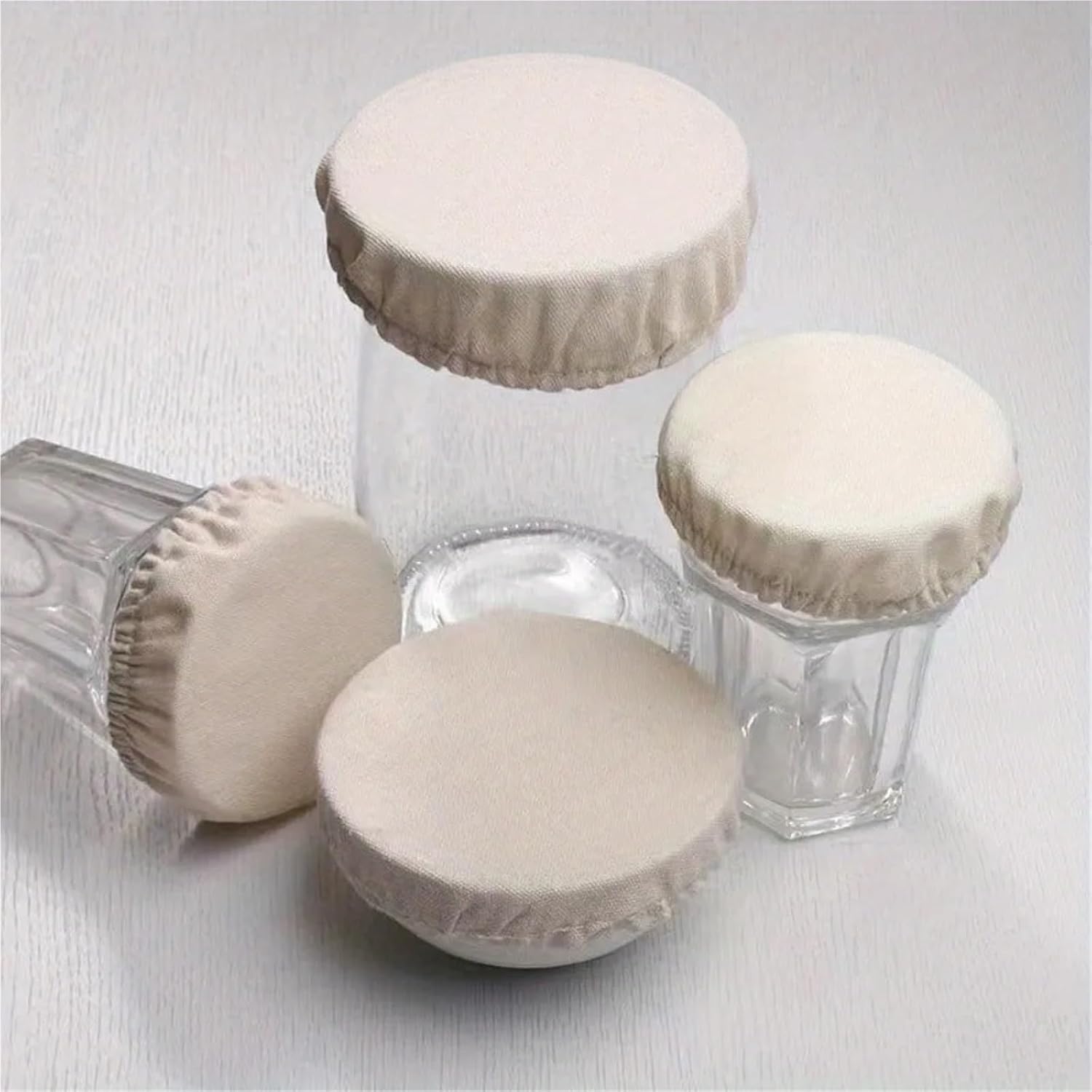 16Pcs Elastic Cloth Jar Covers Reusable Sourdough Starter