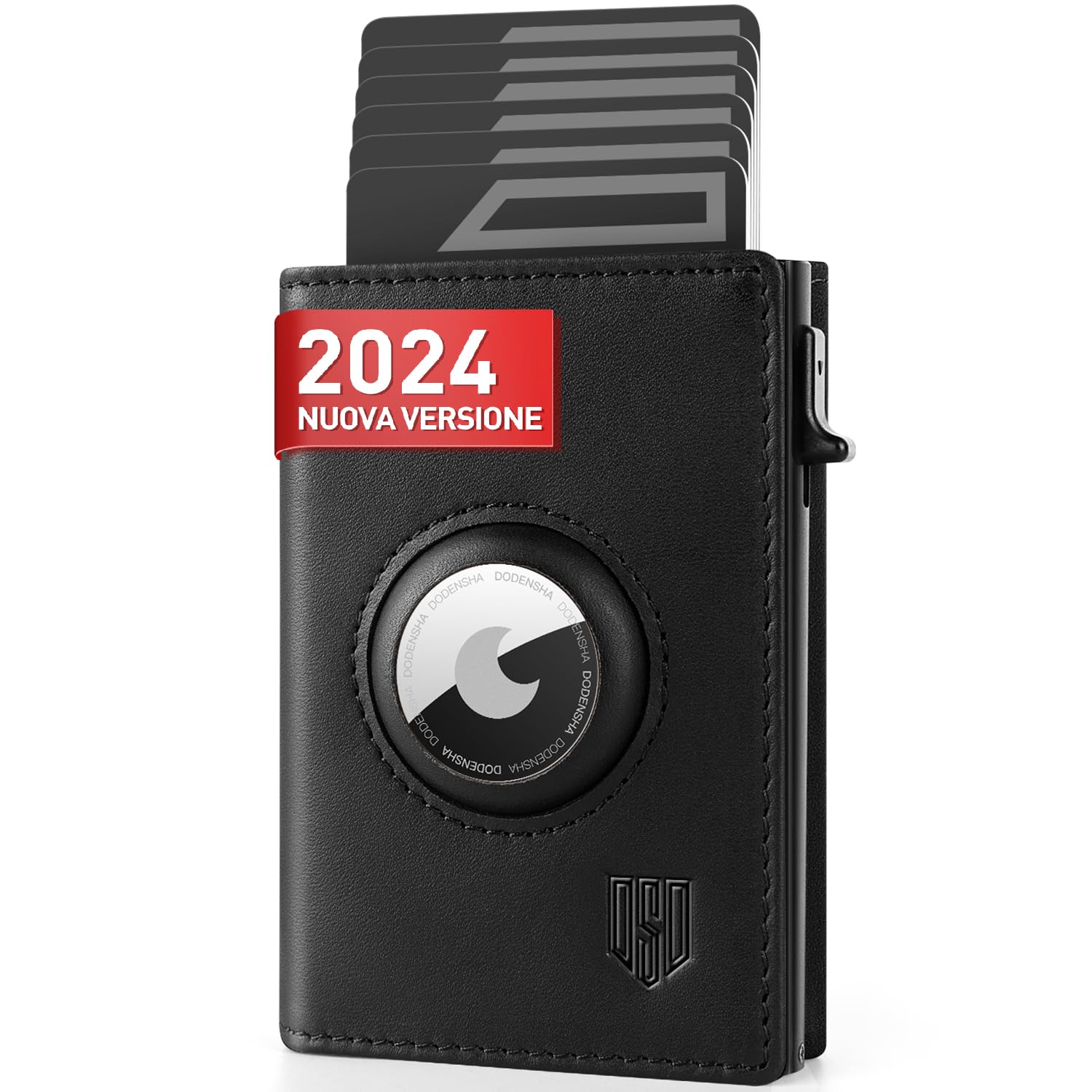 DODENSHA® MagSnap Airtag Portafoglio Uomo con protezione RFID I Portafoglio piccolo I Portafoglio intelligente piccolo per 10+ carte I Porta carte di credito I Portatessere uomo tascabile