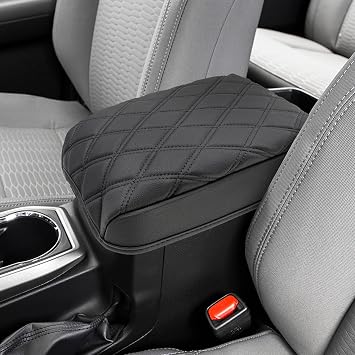 KBH Center Console Armrest Cover for Toyota Tacoma 2016-2023, Interior Accessories, Middle Console Lid Cushion, Arm Rest Cover Protector, Vinyl Leather, Black