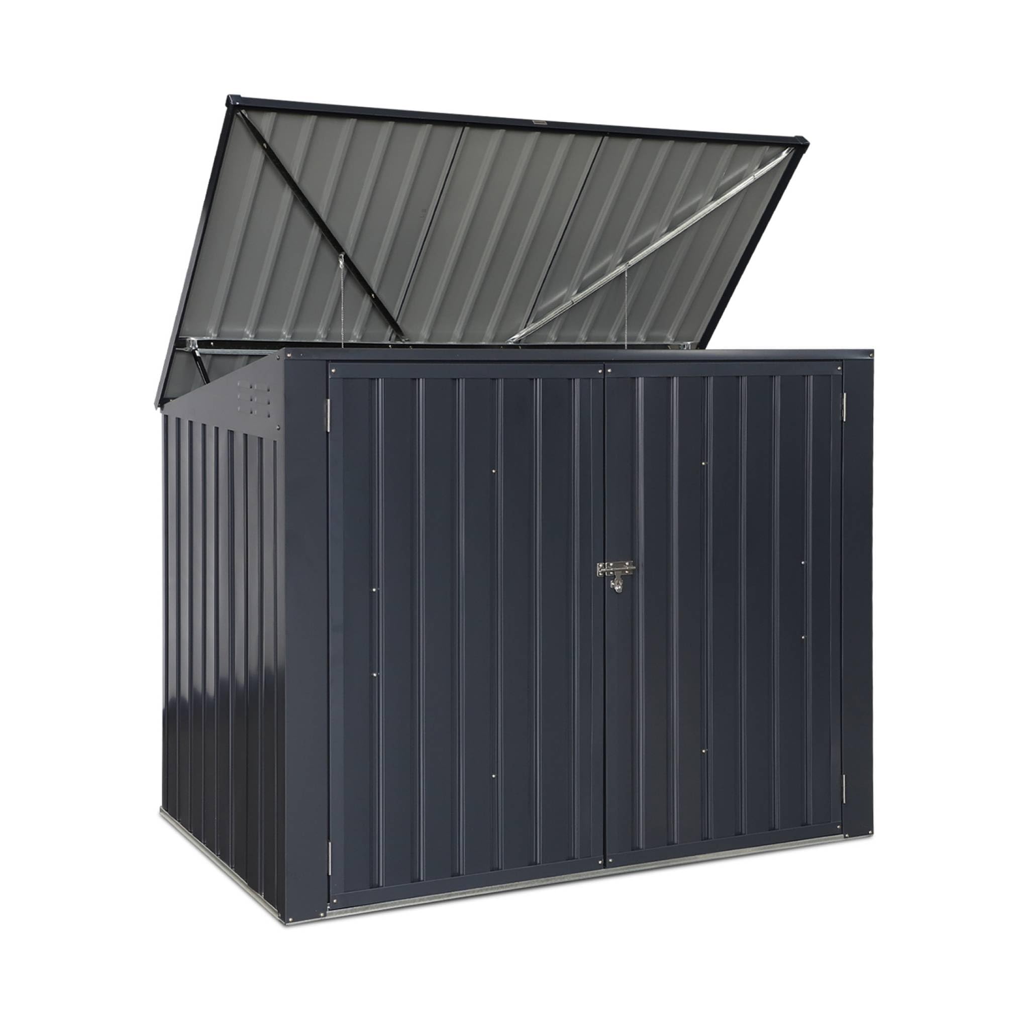sweeek - Cache Poubelle Double Couleur Gris Anthracite. 1.75m²