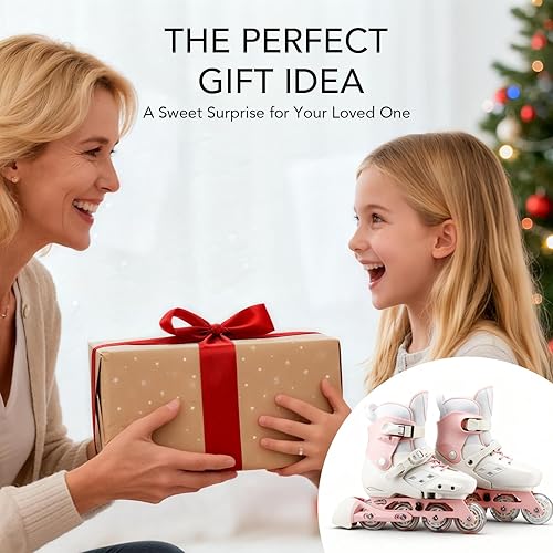 Miniatura 6 de Patines en línea para niños y niñas con ruedas iluminadas, tamaño ajustable, adecuado para principiantes, patines para mujeres, niñas y adultos