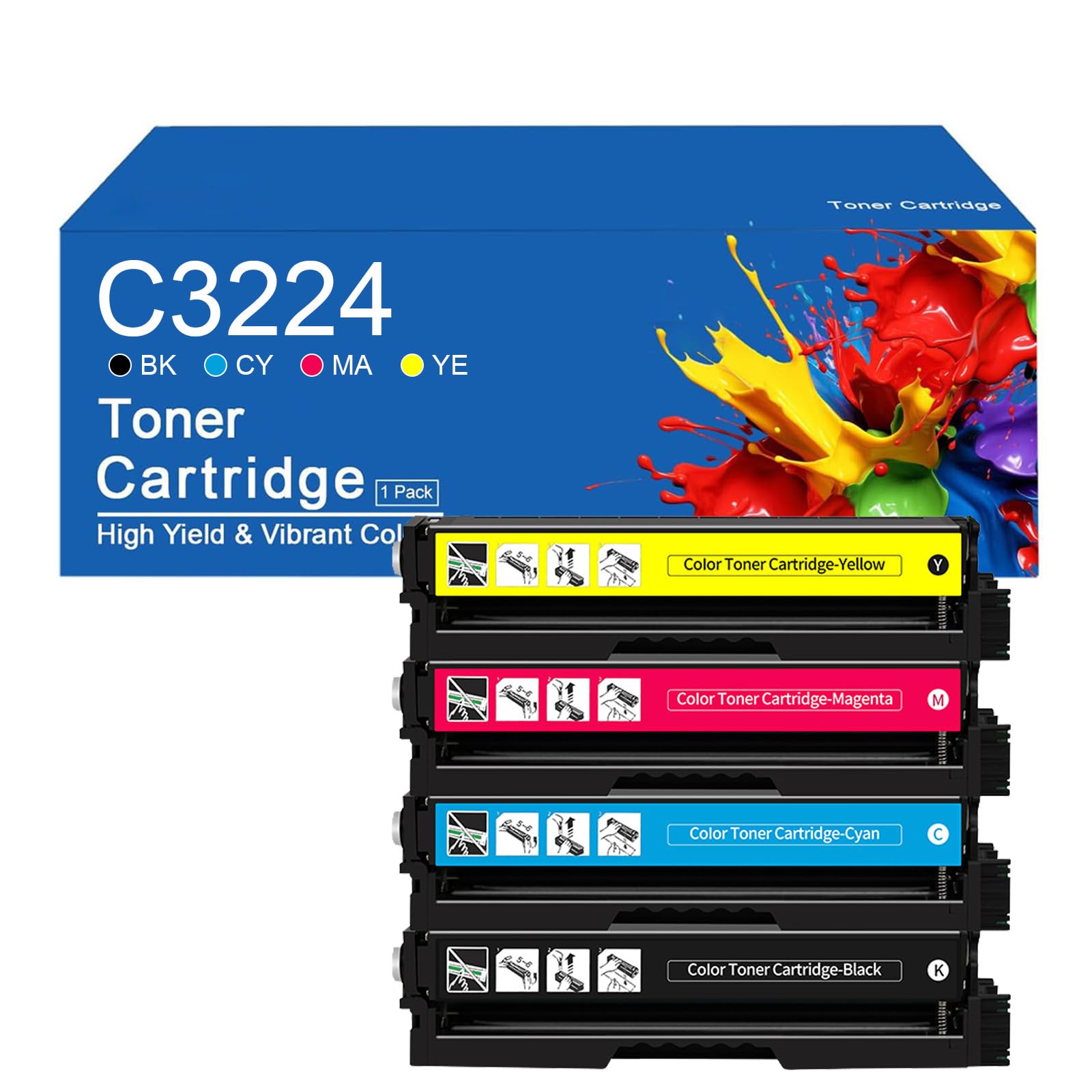 Toner compatible C3224 sans bavure pour corriger les impressions ternes Lexmark