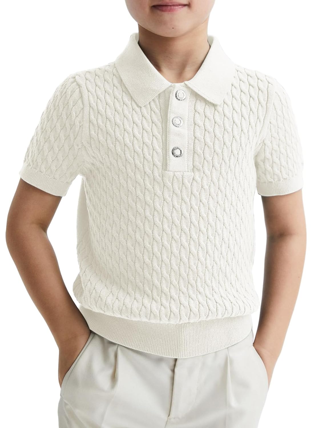 Haloumoning Boys Cable Knit Polo Shirt Sweater Kids Short Sleeve Fashion Pullover T-Shirts Clothes 5-14 Years - Review, Price and Buying Guide