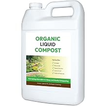 Organic Liquid Compost - Fast-Acting Liquid Compost Tea Concentrate | Infused with Broad Spectrum of Soil Enriching Microbes | Use On Trees, Shrubs, Lawns & Raised Beds 1G Treats Up to 20,000 Sq Ft
