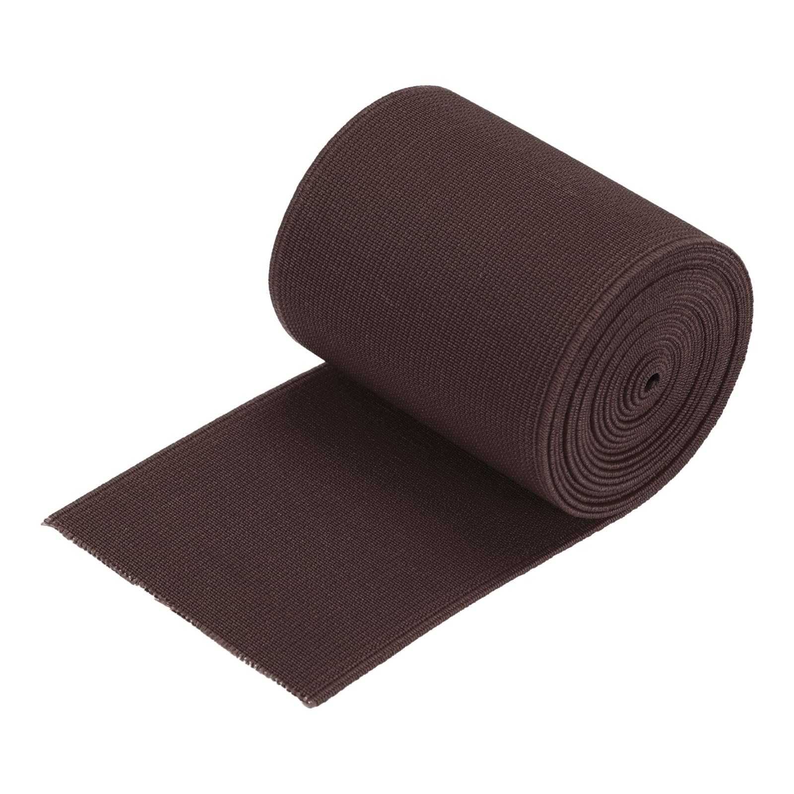 sourcing map Twill Wide Elastic Band Double-Side (70mm) 2.8 Inch Flat 2 Yard Woven Elastic Band Knit Elastic Spool Heavy Stretch Strap Dark Brown for Sewing, Waistband — image 1