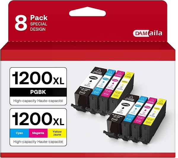 DAM aila 1200XL Ink cartridges Compatible Replacement for Canon Maxify 1200 Ink to use with PGI-1200 MB2720 MB2320 MB202