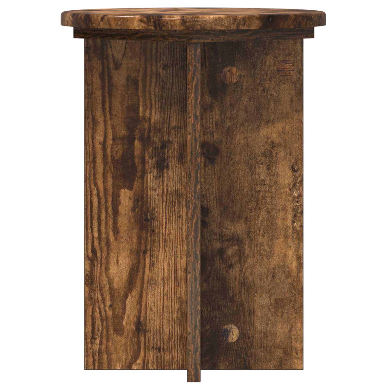 Set di 2 moderni supporti per piante in legno di rovere affumicato, diametro 29,5 x 40 cm, per interni per soggiorno e ufficio, facile da montare