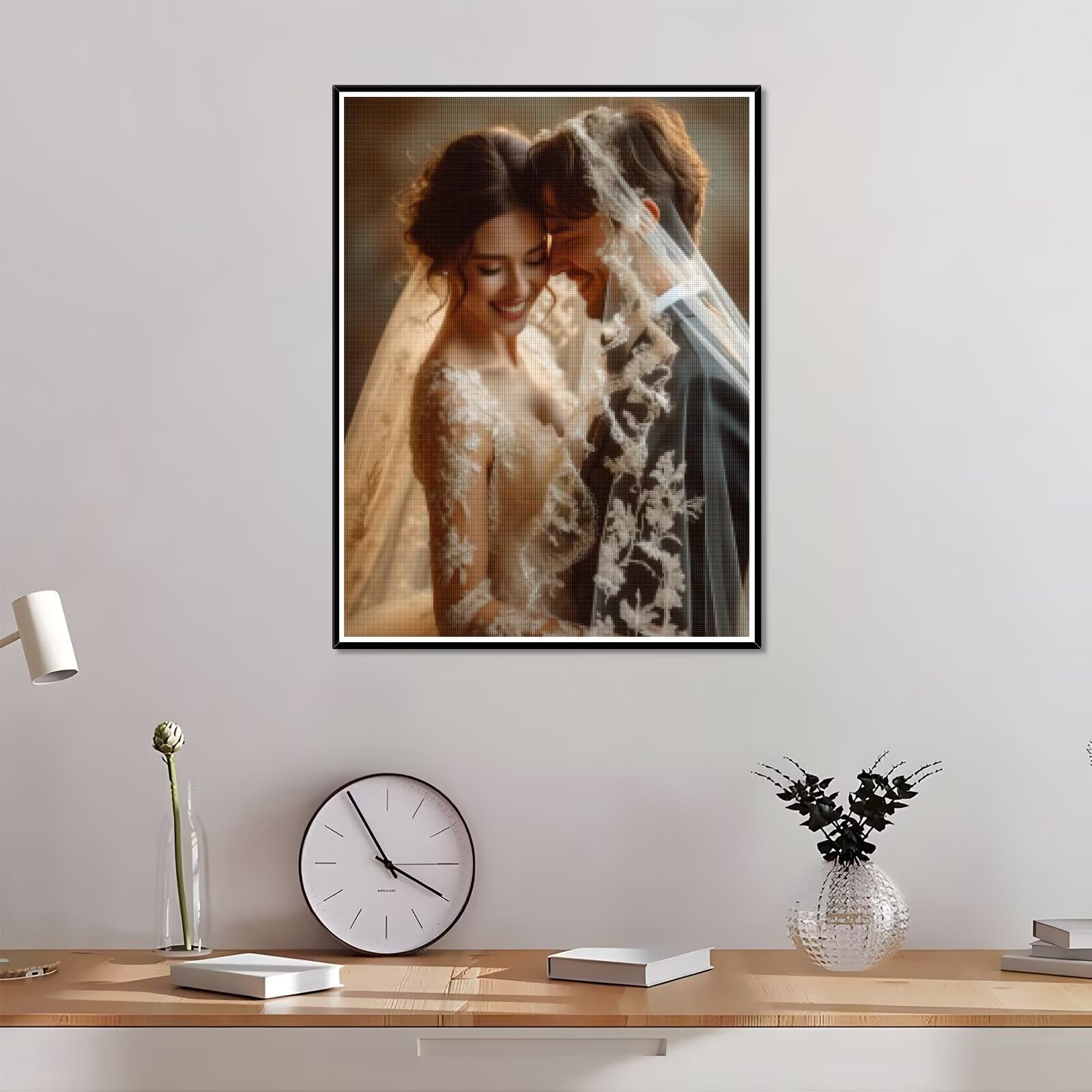 Diamond Painting Personalizzato, 5D DIY Diamond Painting Kit Completo Personalizzato, Kit per Pittura Diamante Personalizzati Con Foto, Mosaico Personalizzata Regalo per Arte Domestica 60x60cm L-237