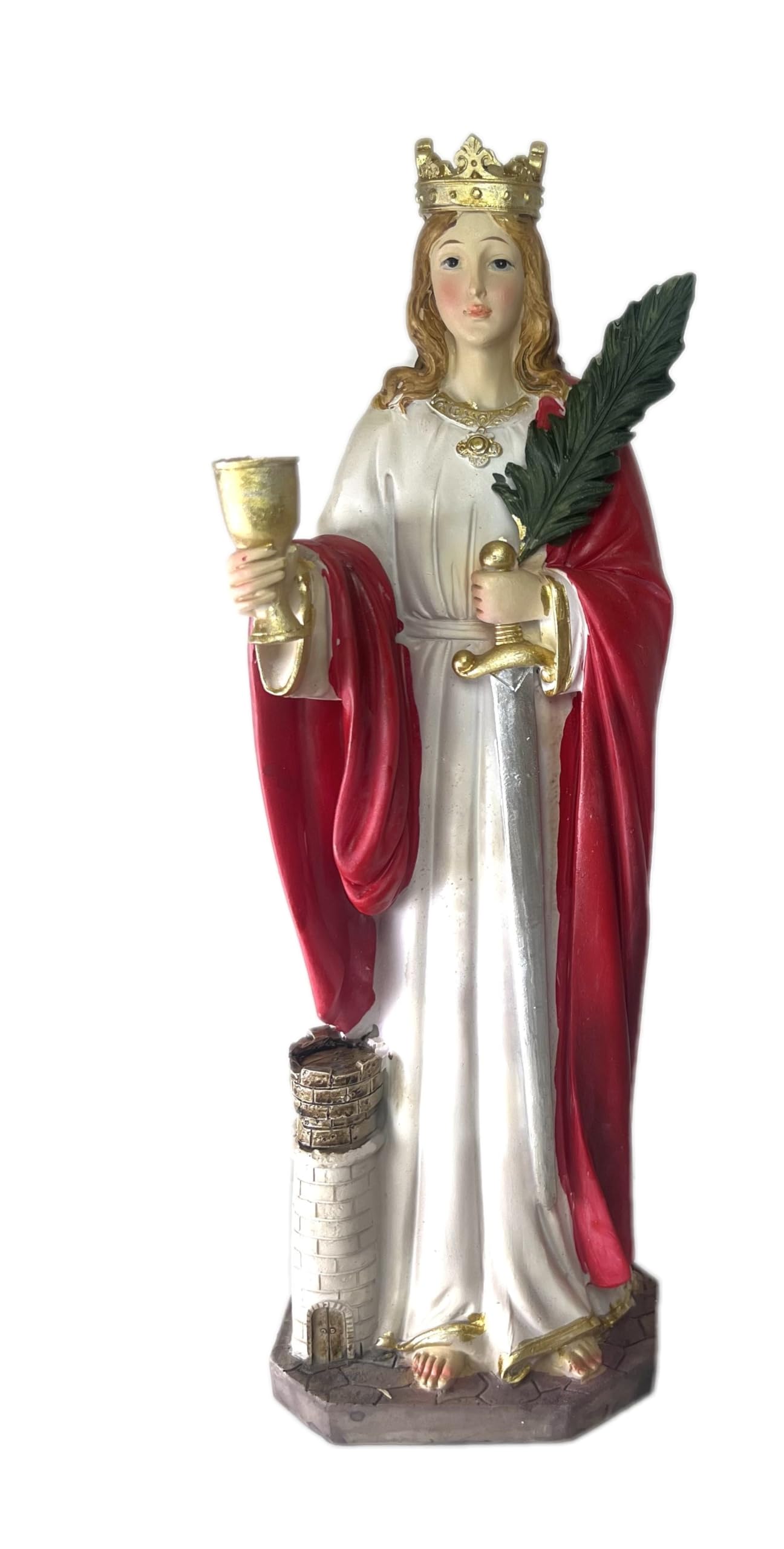 Moviebros St. Barbara Statue, Saint Barbara Holy Figurine Sculpture, 9 Inch