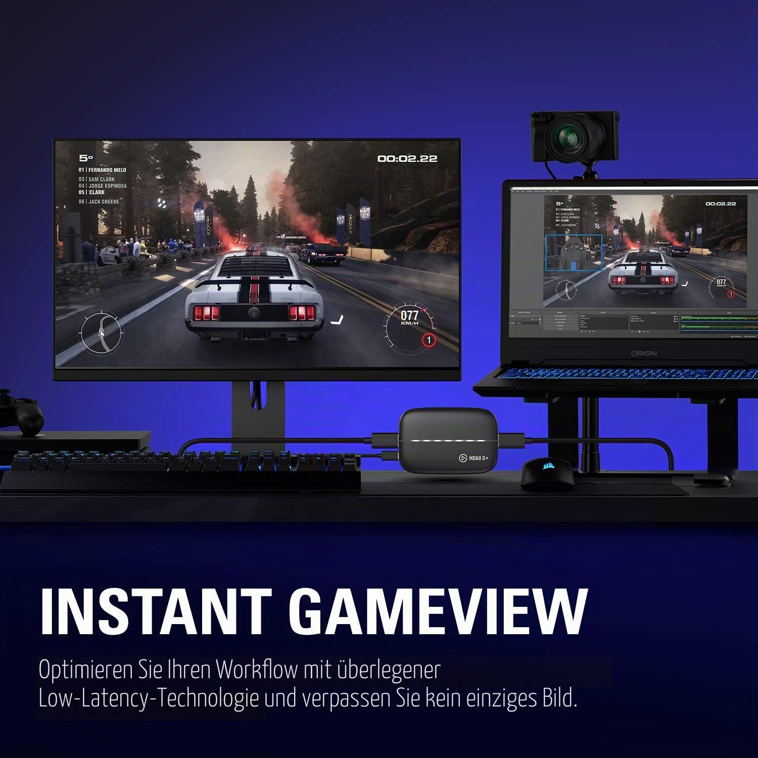 Elgato HD60 S +, externe Aufnahmekarte, streamen & aufzeichnen in 1080p60 HDR10 oder 4K60 mit Ultra-Low-Latency auf PS5, PS4/Pro, Xbox Series X/S, Xbox One X/S, in OBS & mehr, für PC/Mac, Schwarz
