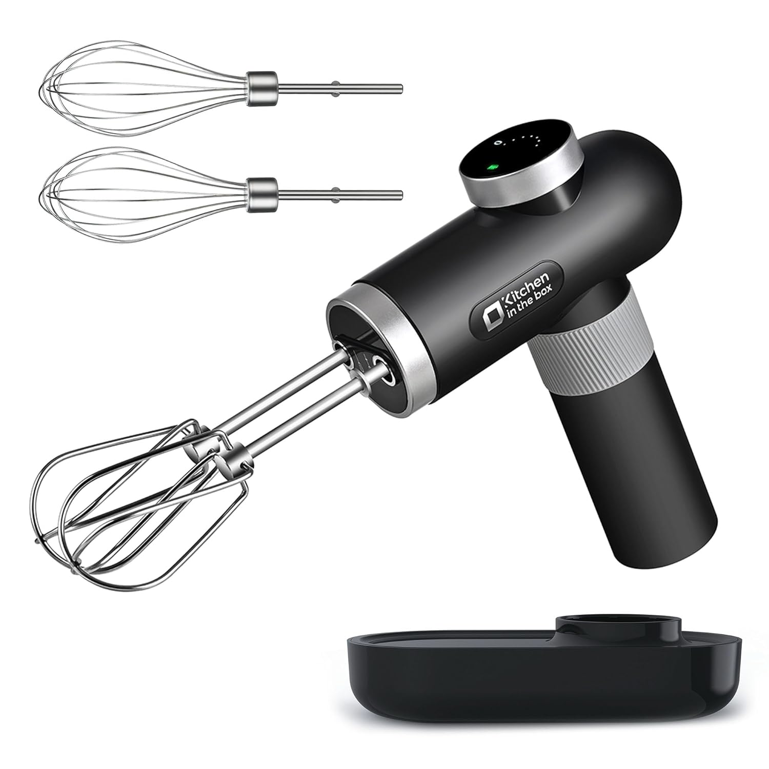 Kitchen in the box Cordless Rechargeable Hand Mixer for Kitchen Portable Handheld Electric Mixer with Beaters Whisks 6-Speed