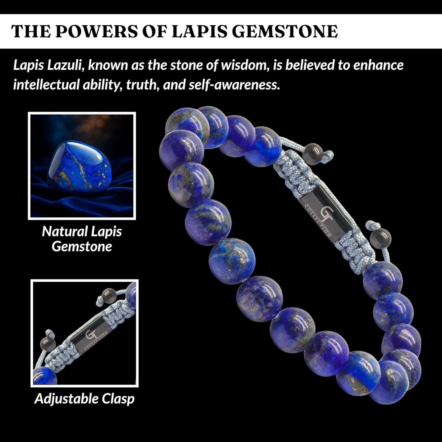 GT collection Bracelet for Men, Adjustable Beaded Bracelet - Image 5