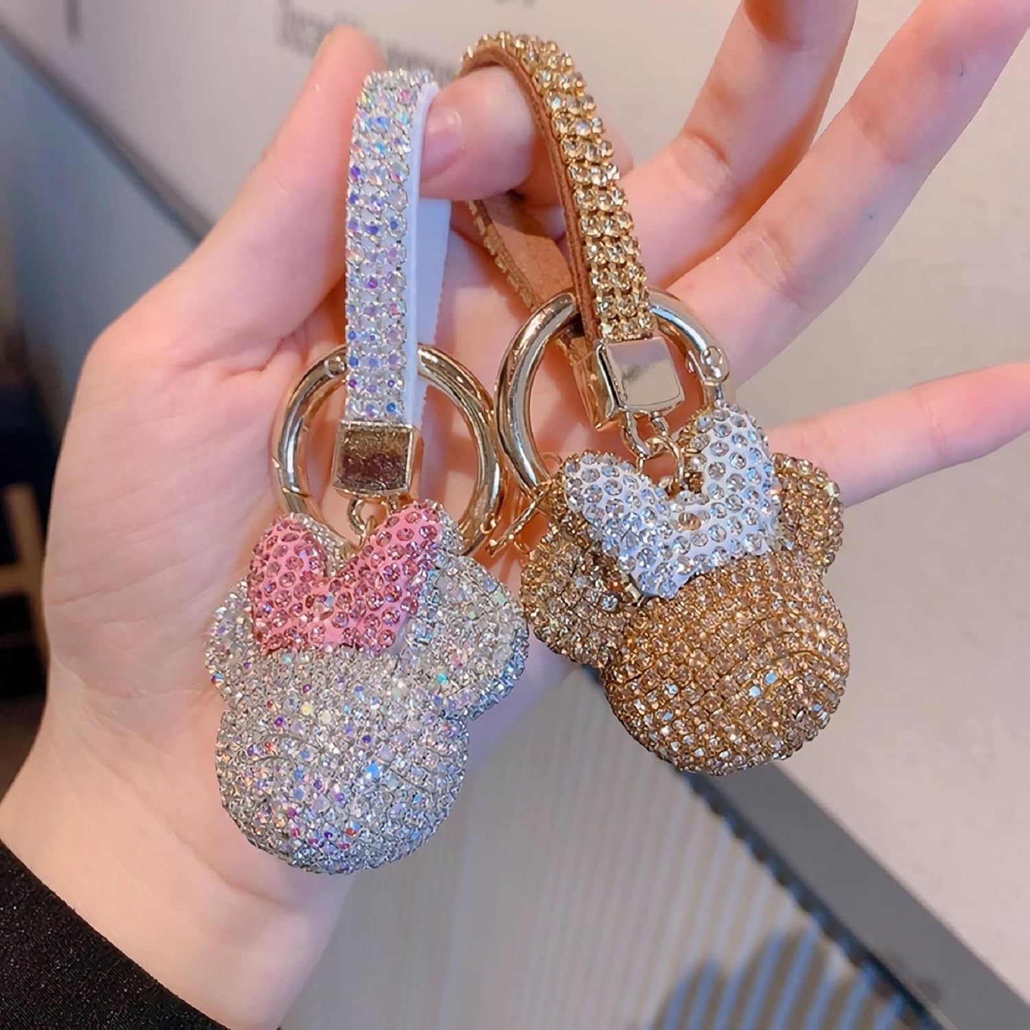 Handmade Crystal Keychain for Women, Bling Key Accessories Purse Backpack Handbag Car Charms - Image 3