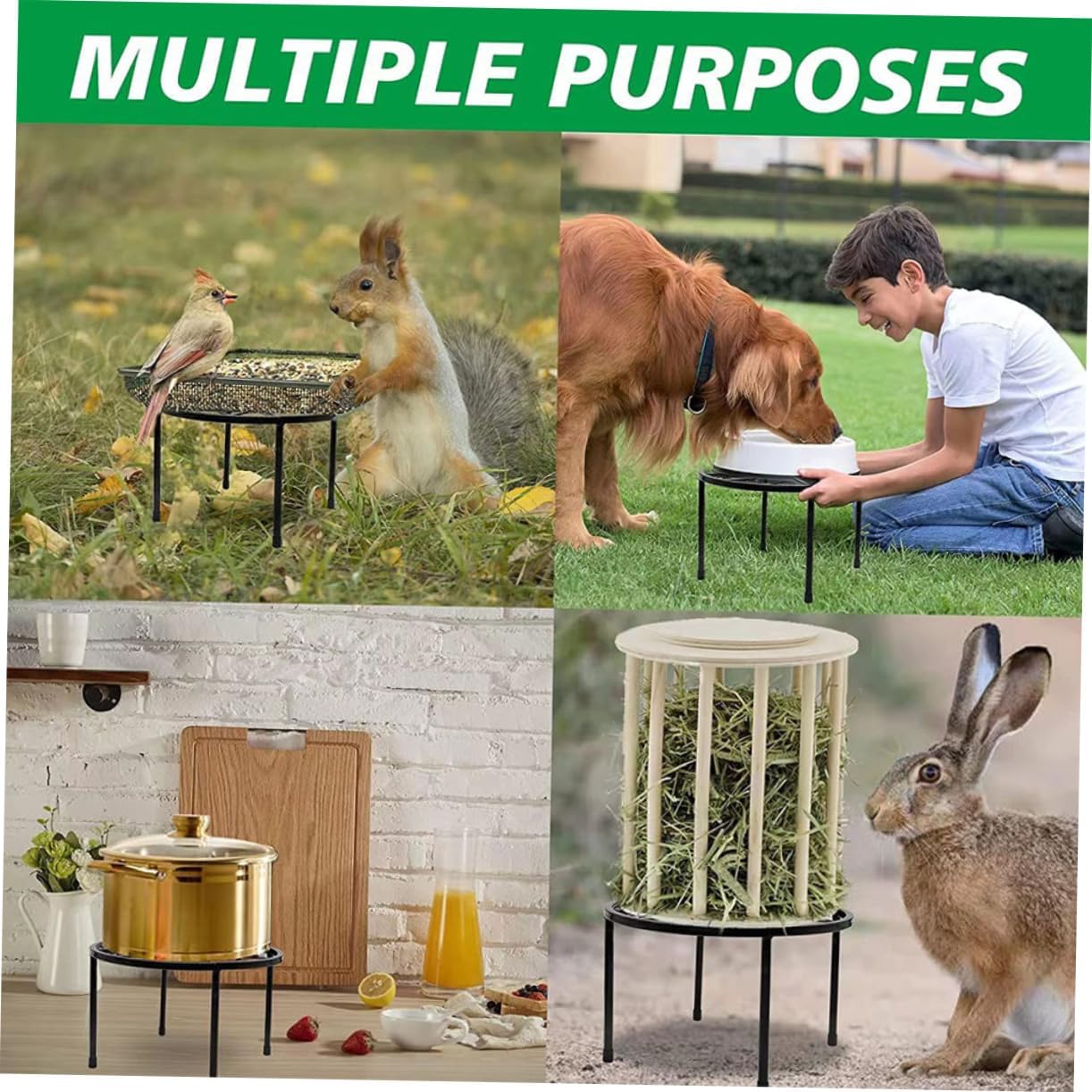 YARNOW 2Pcs Metal Chicken Water Feeder Holder Iron Feeder Stand for Coop Rack for Various Bucket Easy to Assemble Chicken Coop Accessories for Feeding and Watering