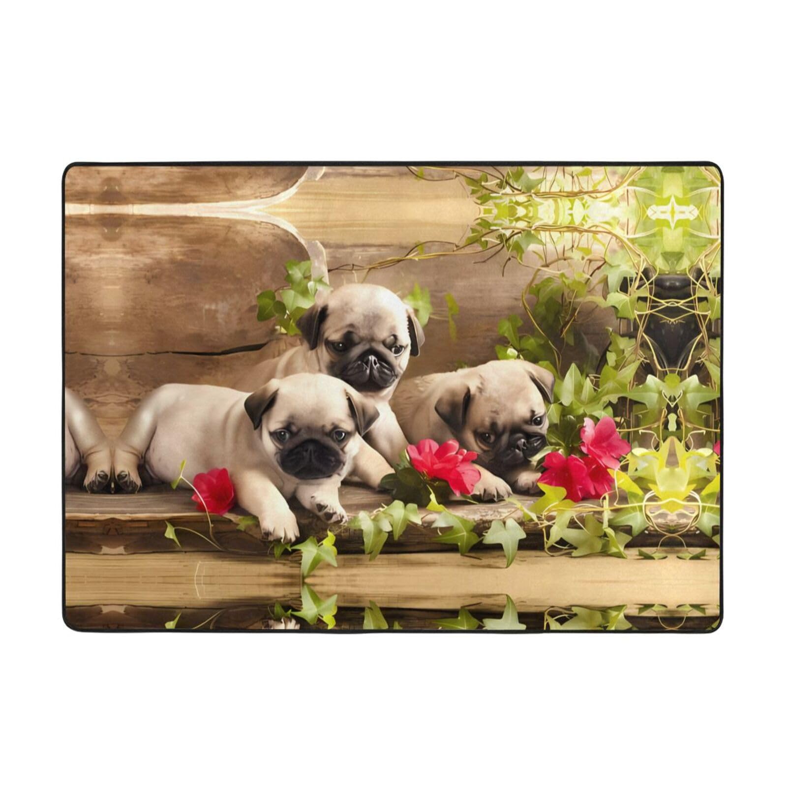 Manta de piel sintética de pug para un dormitorio muy acogedor