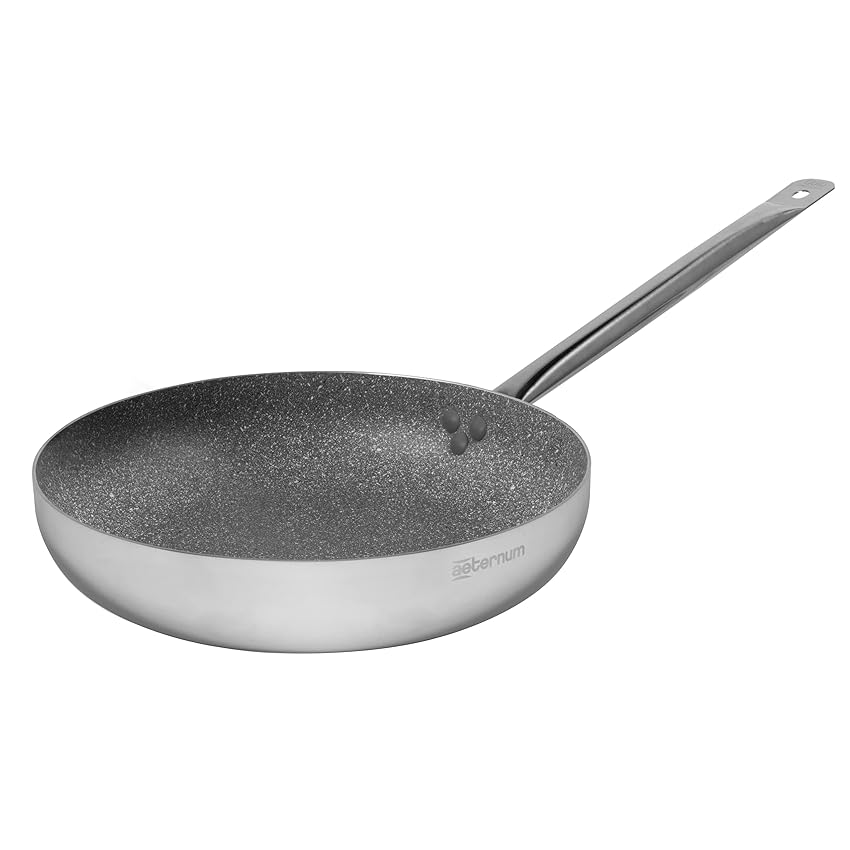 Aeternum, Grande Famiglia, Grandi Dimensioni, Padella Antiaderente, Adatto all'Induzione, Diametro 32 cm, Alluminio, Argento