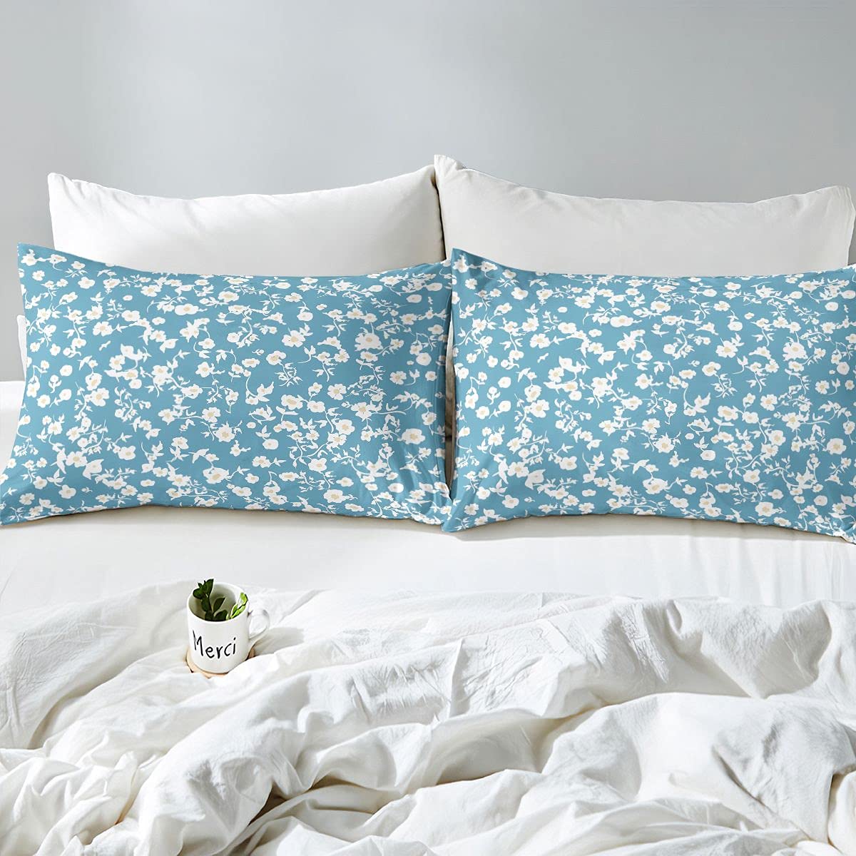 Set di biancheria da letto con stampa floreale per bambini, ragazzi e ragazze, con motivo floreale, 3 pezzi, per letto matrimoniale