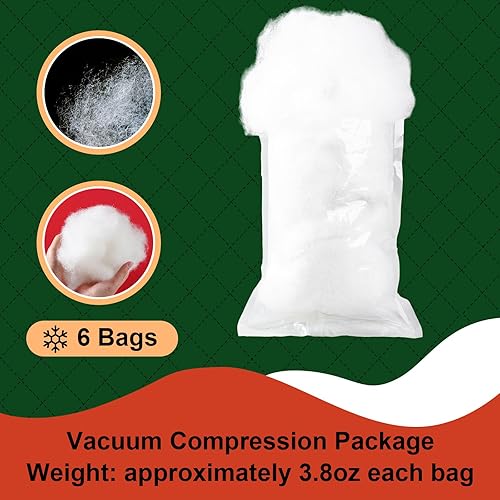 Vista 2 de 6Pack Christmas Fake Snow Decoration 600g/21.1oz Artificial Fluffy Snow Fiber Soft Fake Fluffy Snow Blanket Indoor Fake Winter Snow Stuffing Snow