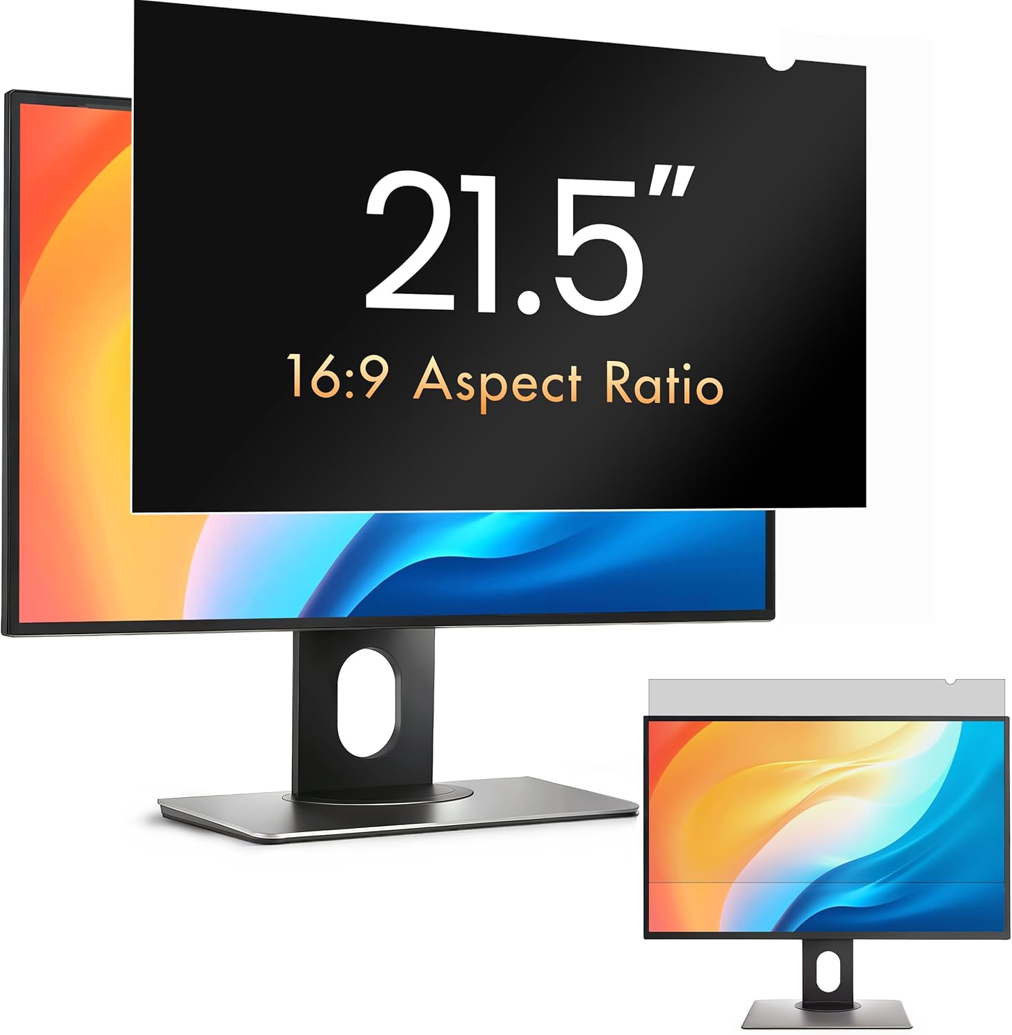 Privacy IQ 21.5" Inch 16:9 Monitor Privacy Screen-Filter for 60 Degree Privacy, Advanced Anti-Glare, UV Light Reduction & Blue Light Filter 21.5" Diagonal - 16:9 (1 Pack)