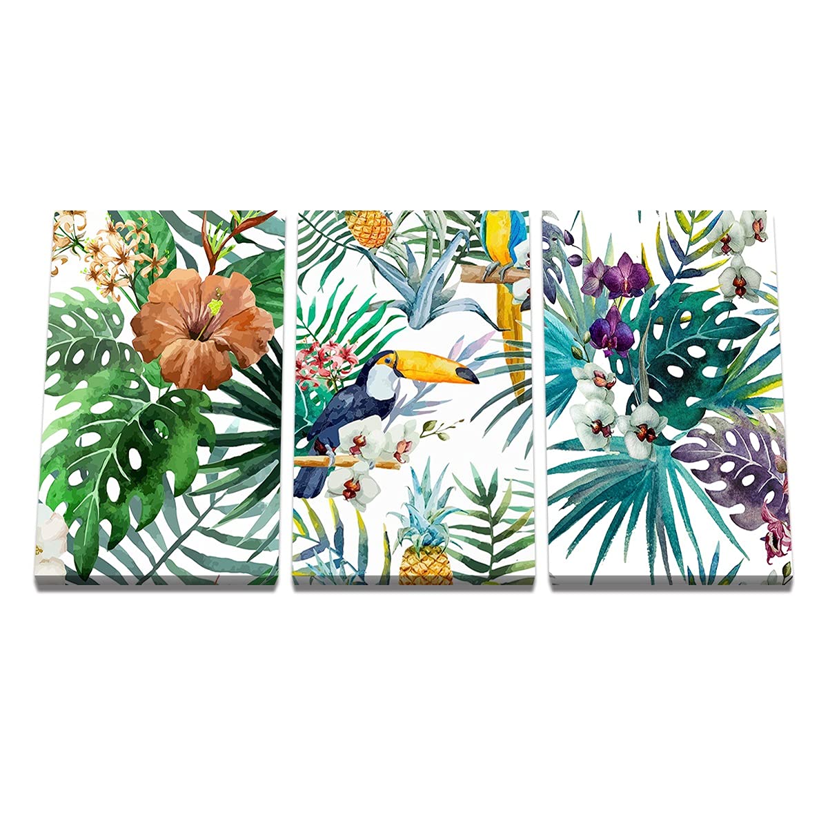 Toile de 3 pièces pour habiller un mur vide peinture feuille abstraite 12x18