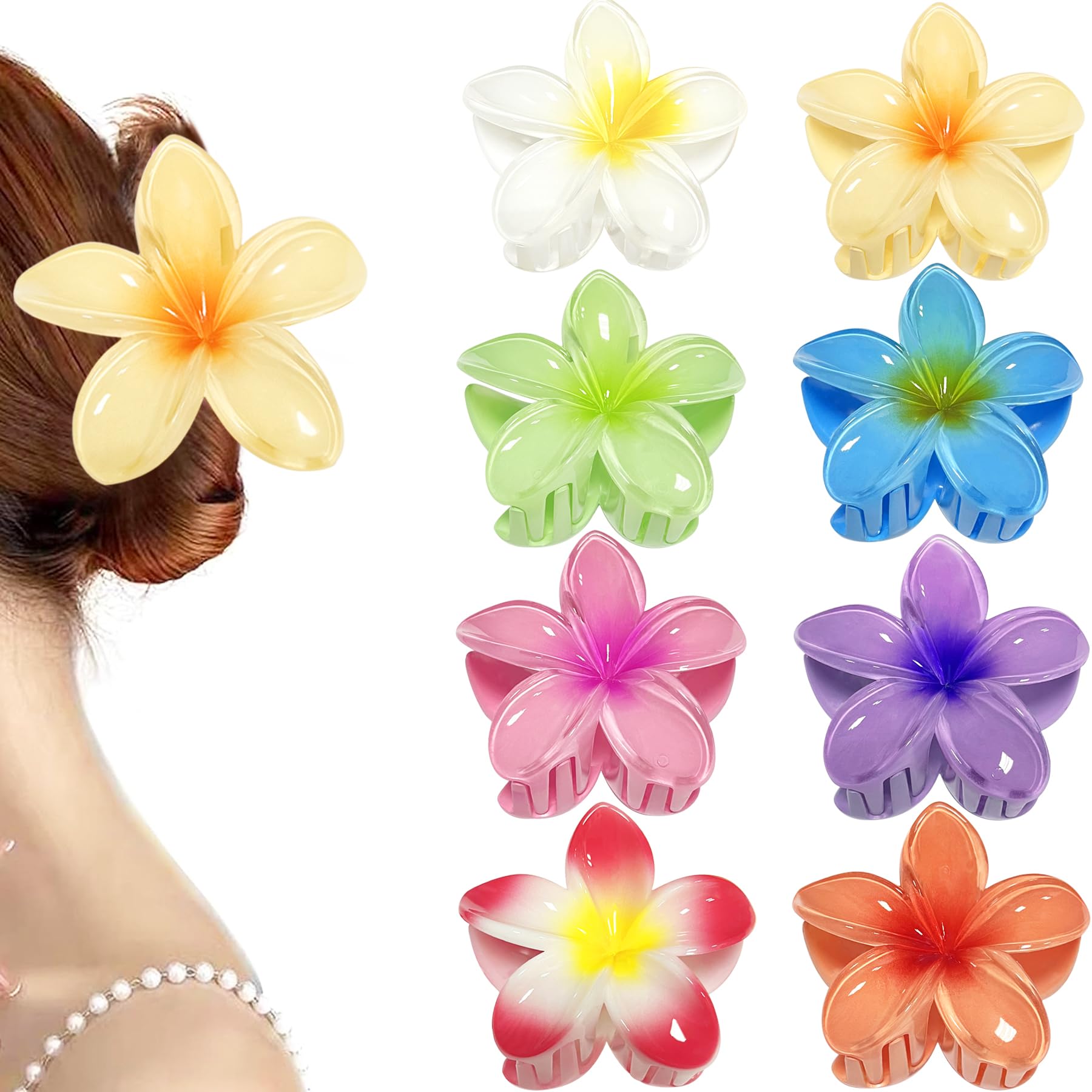 8 Pieces Flower Claw Clips, Mini Flower Hair Clips, Cute Flower Jaw Clips, Flower Hair Clips for Women, Hair Clips for Daily, Party, Wedding