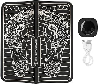 01 02 015 Foot Massage Mat, Folding Portable Electric Foot Massage Mat Acupressure Foot Pad USB Charging 6 Modes Adjustable Foot Massage Pad Health Care Supply for Men and Women