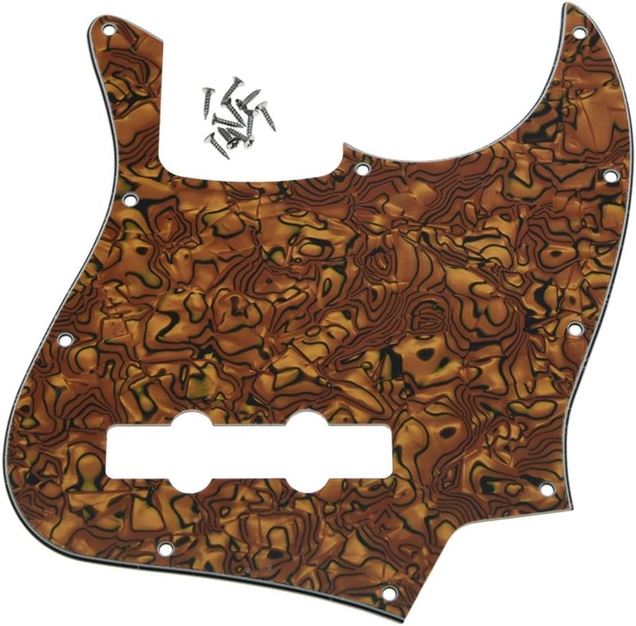 4-Ply PVC JB Style Bass Pickguard – 10-Hole Scratch Plate For American & Mexico Made Standard Jazz Basses (Tortoise Red, 2.5mm Thick)
