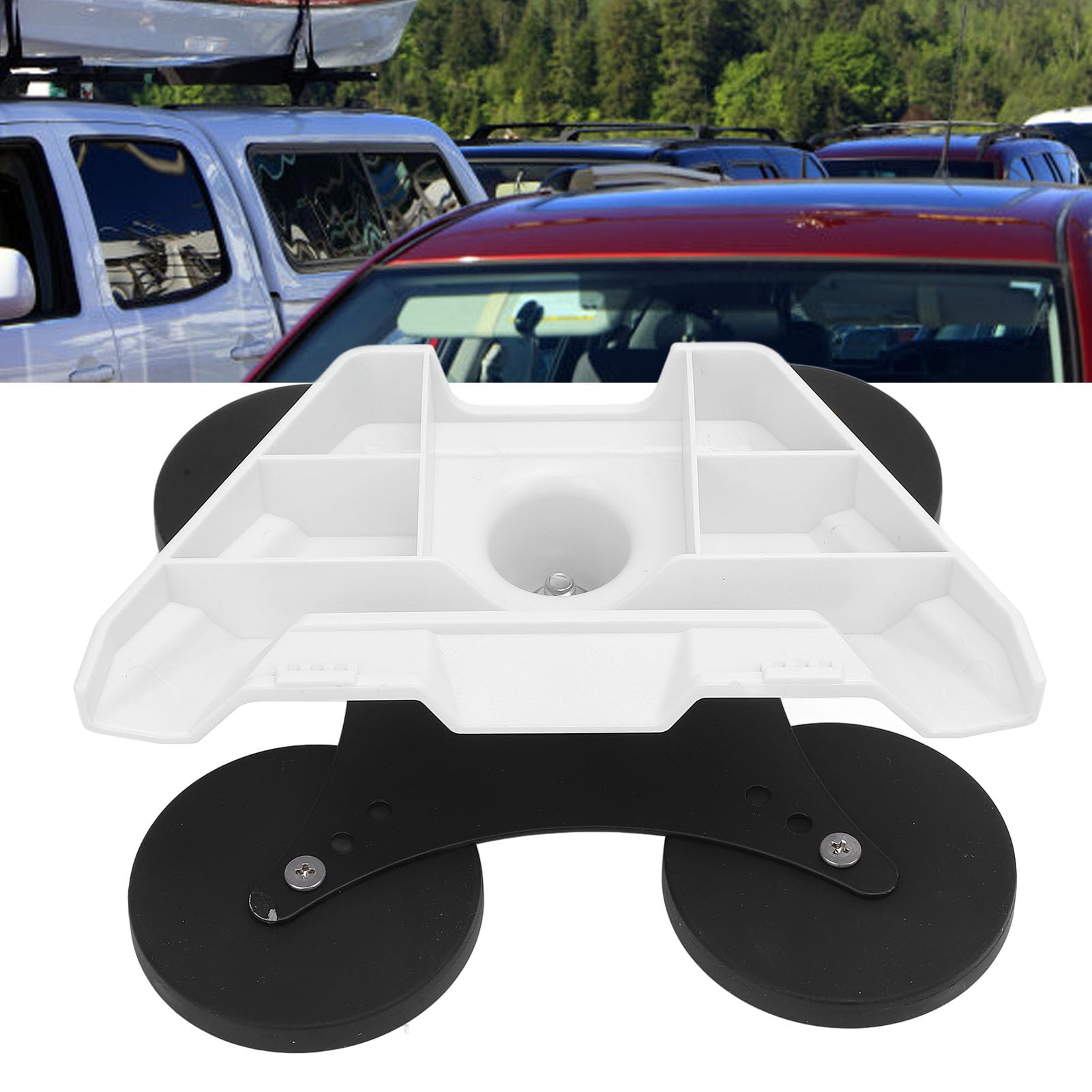 HUIOP Kit Staffa di Montaggio Tetto Dell'auto in Acciaio Inossidabile con Magneti+rivestimento in Gomma+per Mini Antenna Satellitare+supporto Stabile