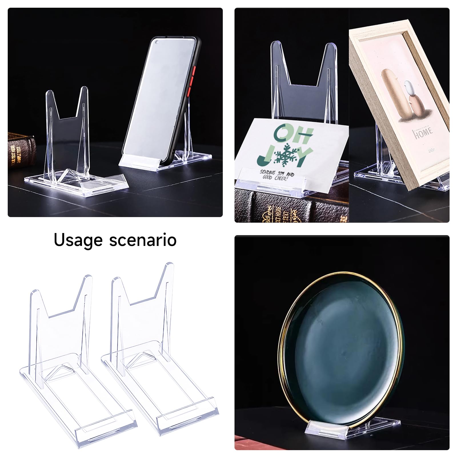 24 Pezzi Supporti Espositori Trasparenti - Cavalletti In Plastica Per Piatti, Foto, Segnaposti