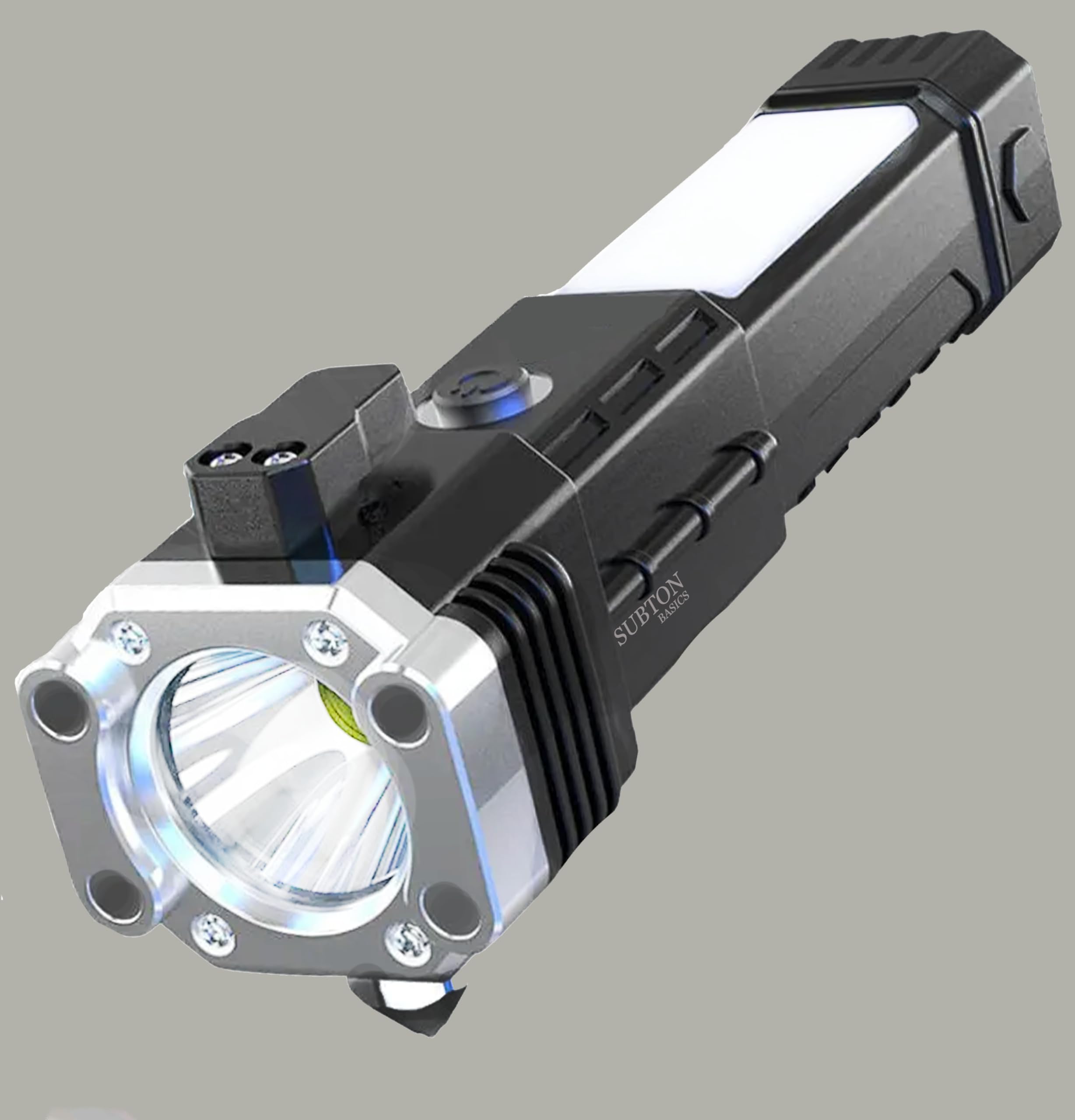 SUBTON BASICS Torch Light LED Flashlight Long Distance Beam Range with Power Bank, Hammer and Strong Magnets+Seat Belt Cutter (B0CKXVXGJL) Amazon Price History, Amazon Price Tracker