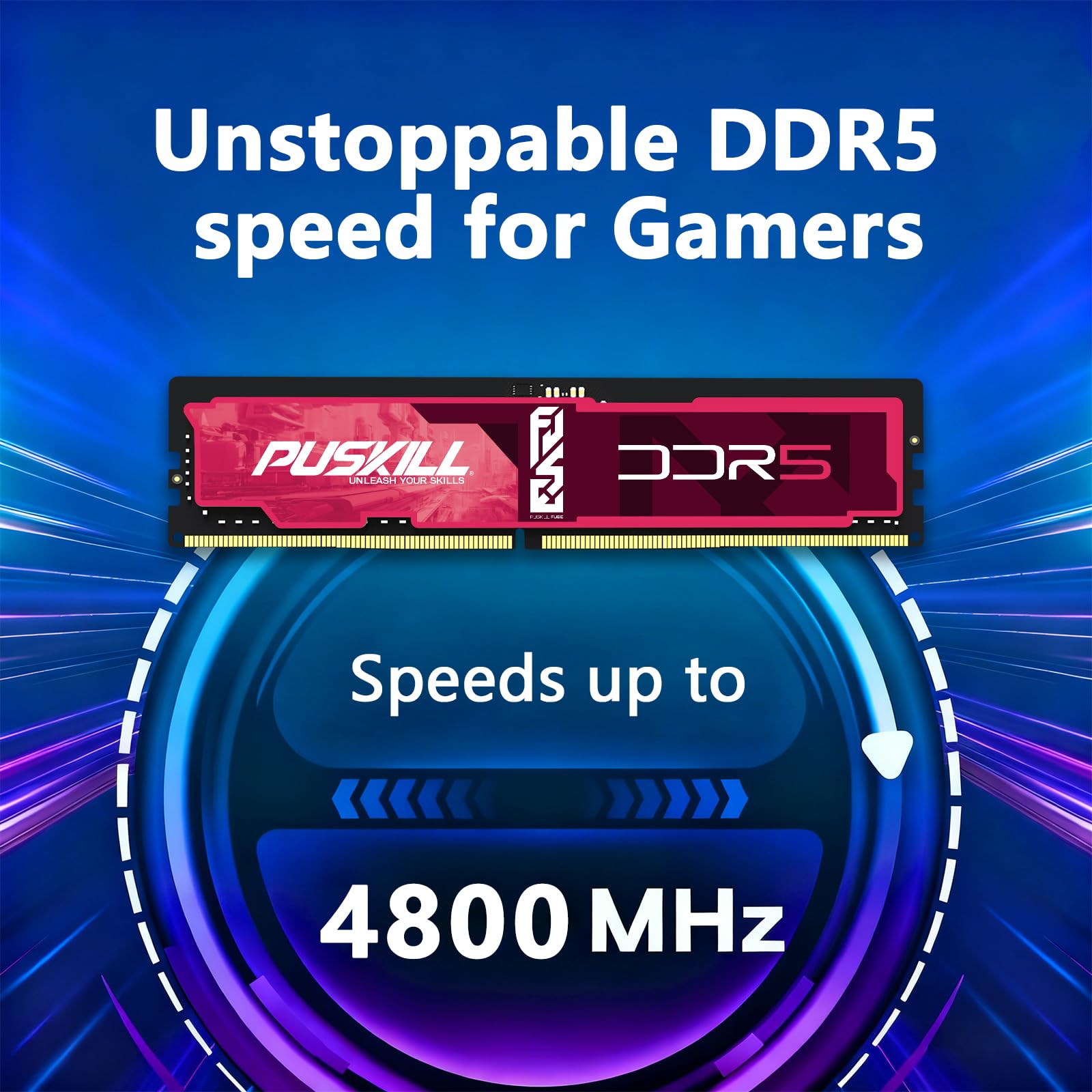 PUSKILL 32GB DDR5 RAM (2x16GB) 4800MHz CL38 Desktop Memory Kit