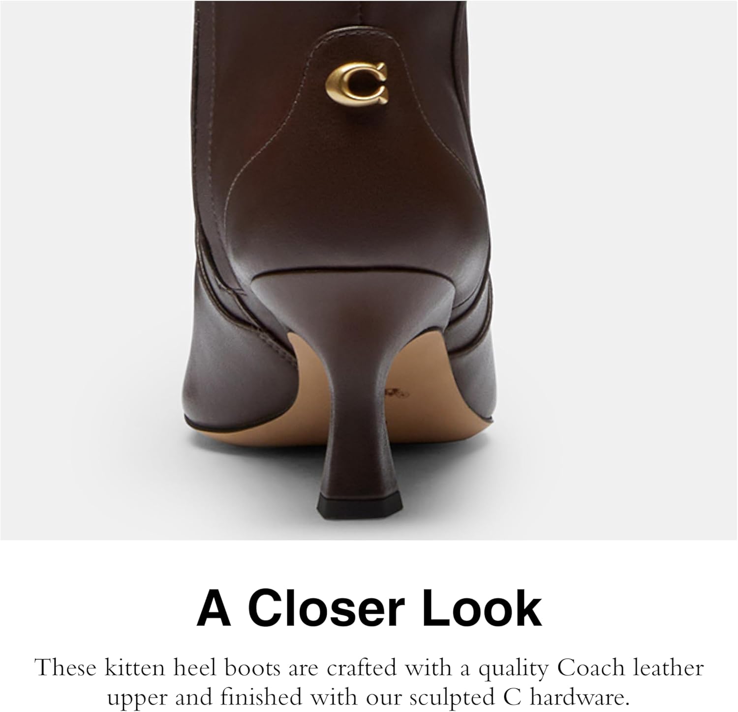 Coach Women's Sculpted C Kitten Heel Boot