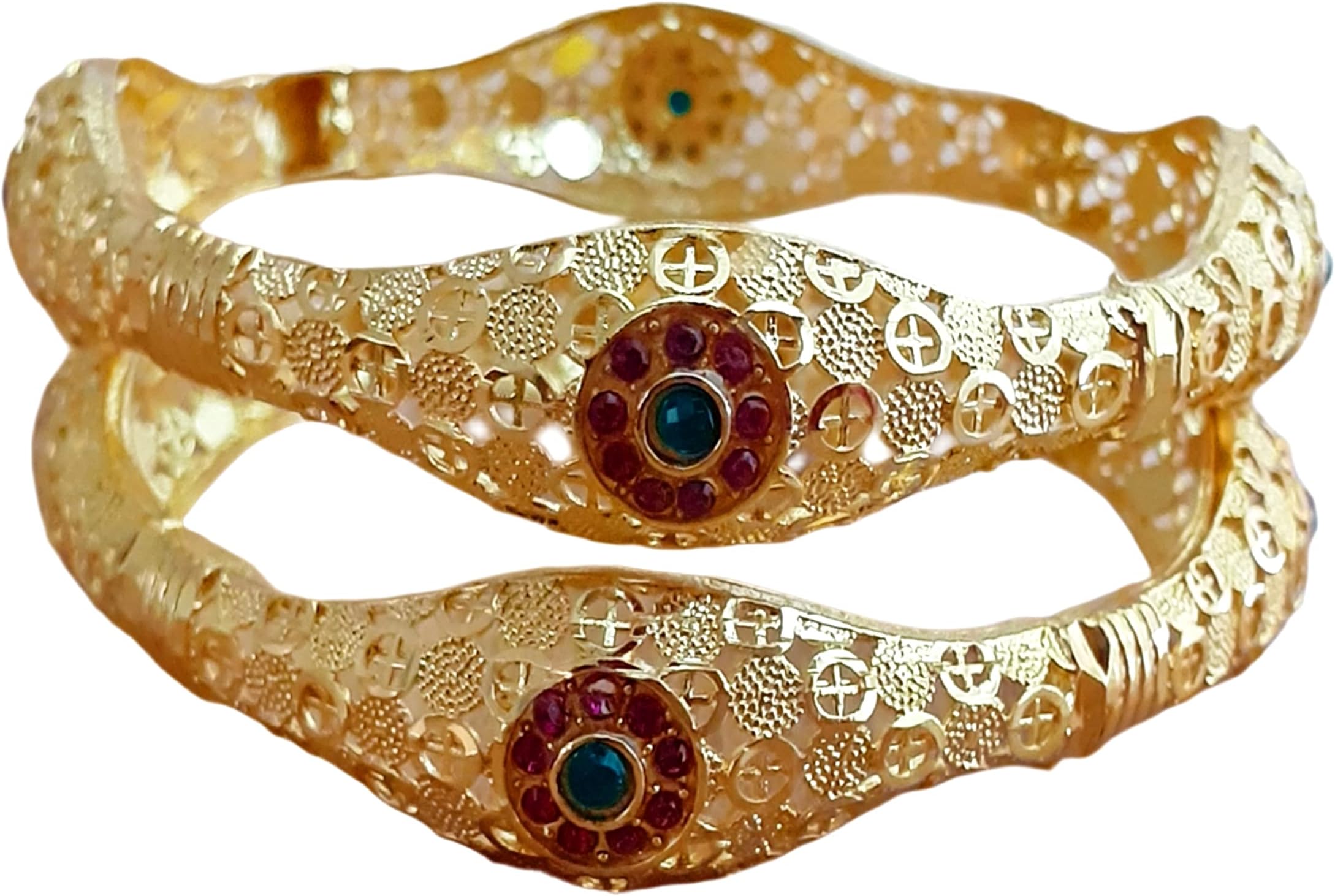 Gold plated pair of bangles
