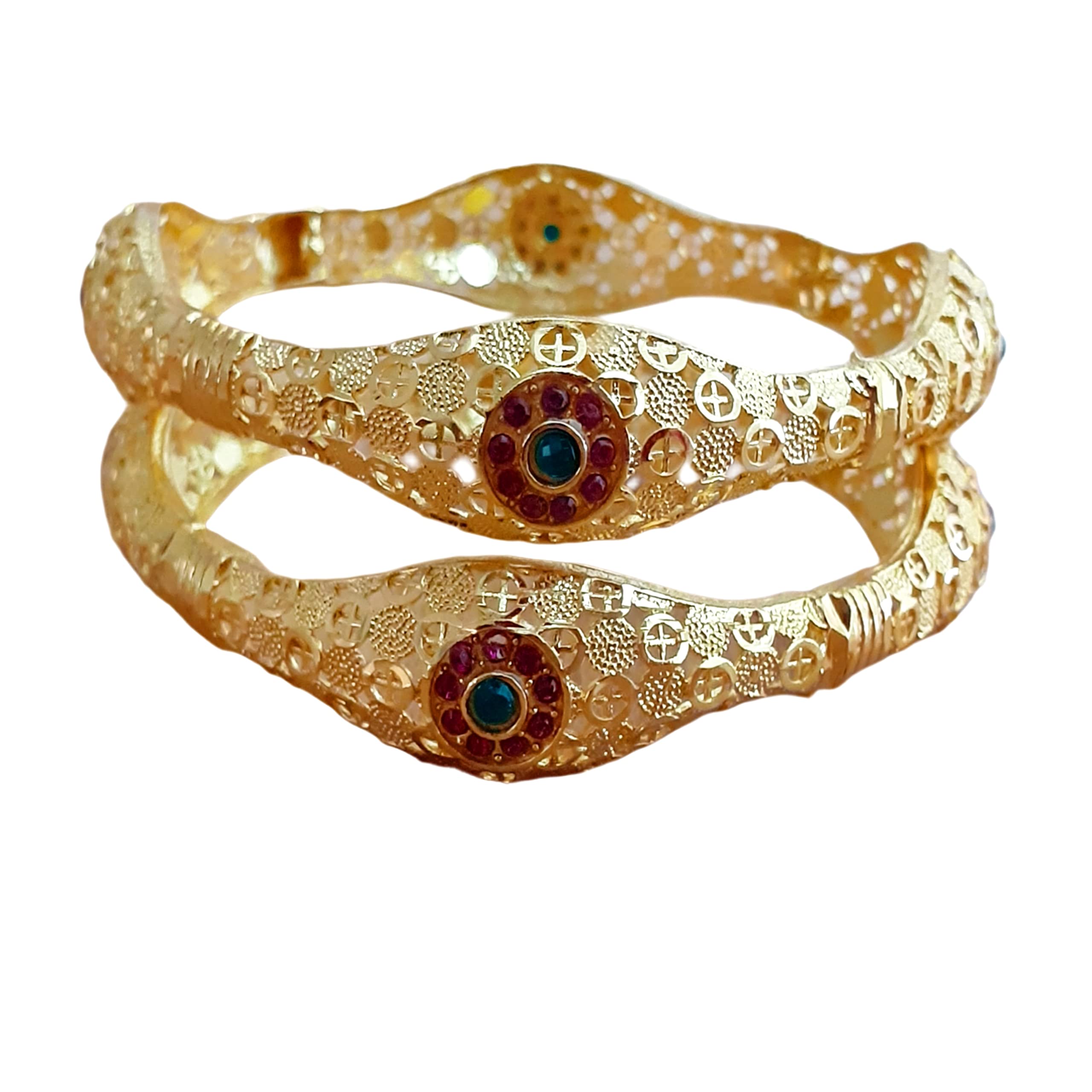Gold plated pair of bangles