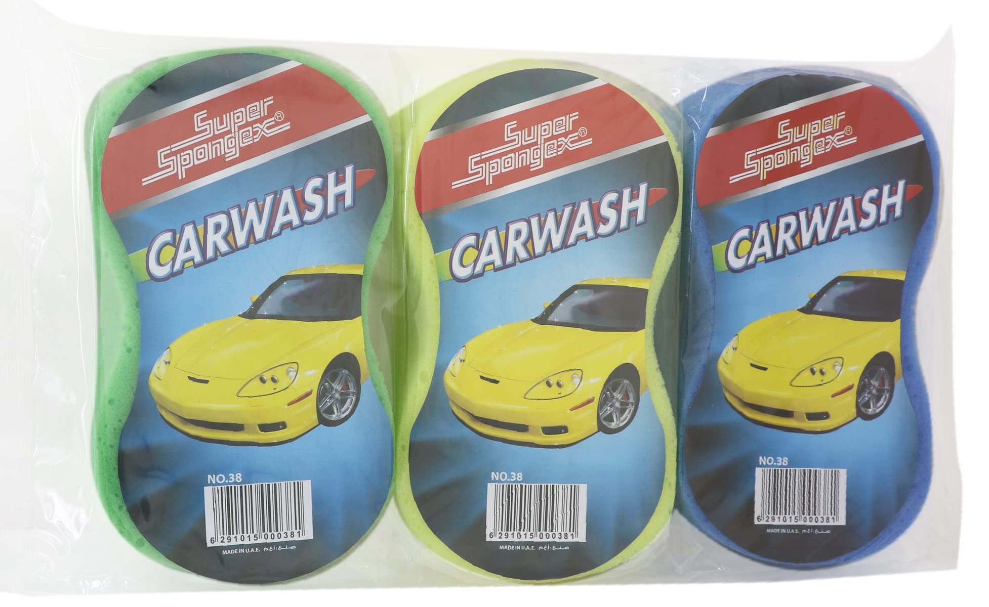Car Wash Sponges [Pack of 3 Pcs] | Mix Colors Cleaning Scrubber | Handy Multi-Functional Washing Sponges Clean Tools