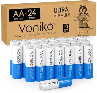 Voniko AA Batteries 24 Pack - Premium Leakproof Alkaline Double A 1.5V, Ultra Long-Lasting, 10-Year Shelf Life