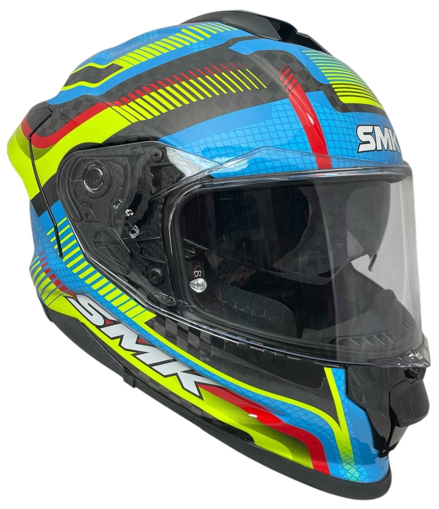 Casco Integral de Moto SMK Titan Carbon Razor GL254 – Fibra de Carbono Decorado Brillo, Ligero, Deportivo, y Visor Antirrayas (L 59/60)