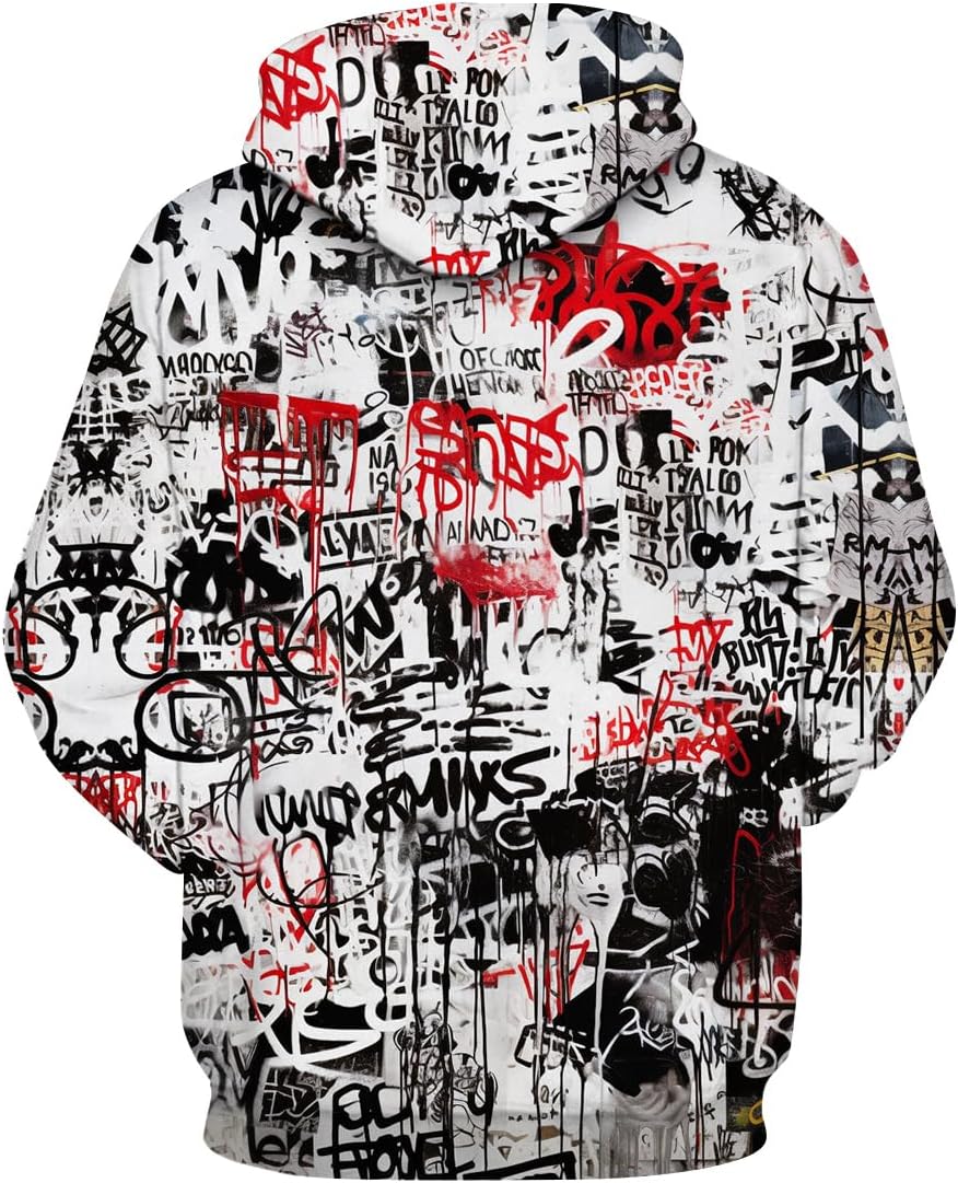 Men's Hipster Hip Hop Long Sleeve Hoodie Hooded Sweatshirt - Image 4