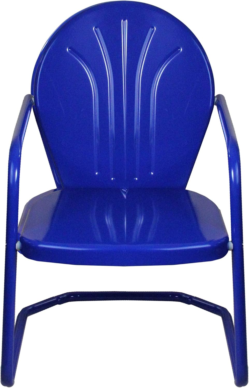 Northlight 34-Inch Outdoor Retro Tulip Steel Armchair, Blue