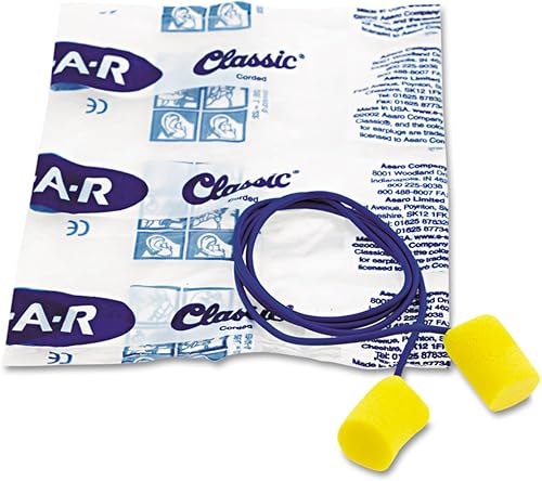 Miniatura 4 de 3M 3111101 EAR Classic Tapones para los oídos, con cable, espuma de PVC, amarillo, 200 pares