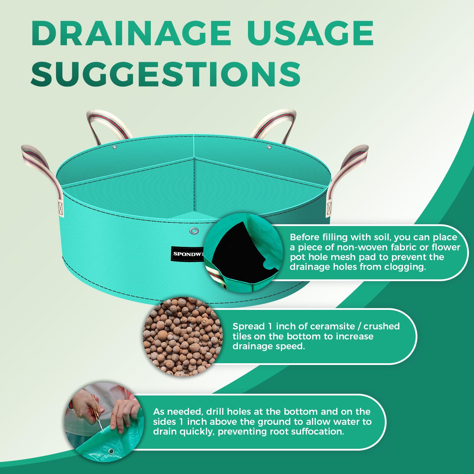 Lot de 2 Sacs de Culture 379 L 3 Compartiments, PE épais avec Trous de Drainage et Fixation, réutilisables pour Pommes de Terre, légumes et Fleurs
