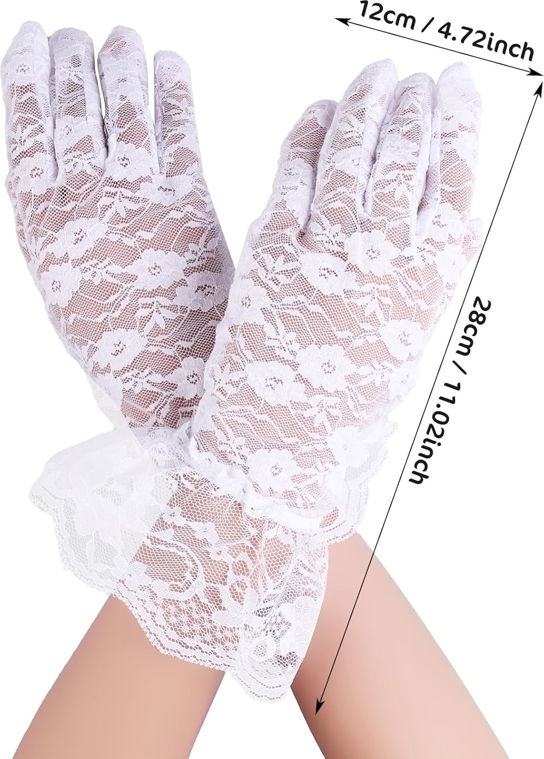 Yolev Lace Gloves for Women Short Lace Gloves Vintage Tea Party Glove 1920s For Wedding Bridal Evening Dinner Prom - Image 2