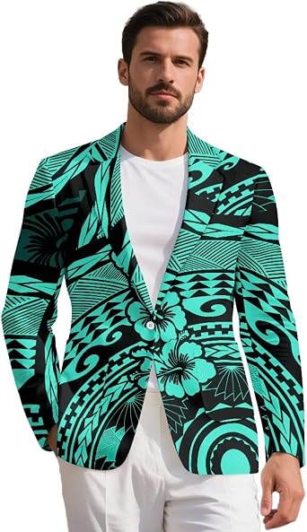 Polynesian Mens Casual Sport Coat Blazer Lightweight One Button Suit Jackets