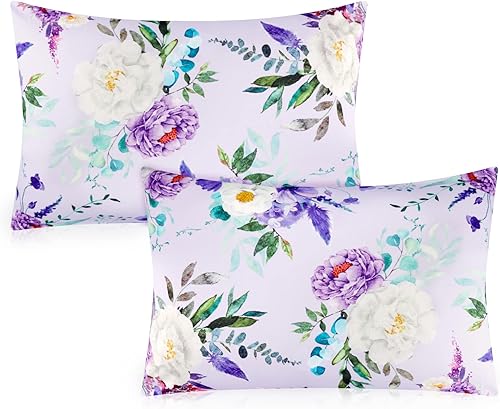 Paquete de 2 fundas de almohada para niños pequeños, fundas de almohada de viaje de algodón jersey de 14 x 20 pulgadas, fundas de almohada ultra