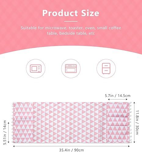 Miniatura 2 de Funda para horno de microondas, protector de máquina de algodón, a prueba de polvo, funda decorativa para electrodomésticos de cocina con bolsillos