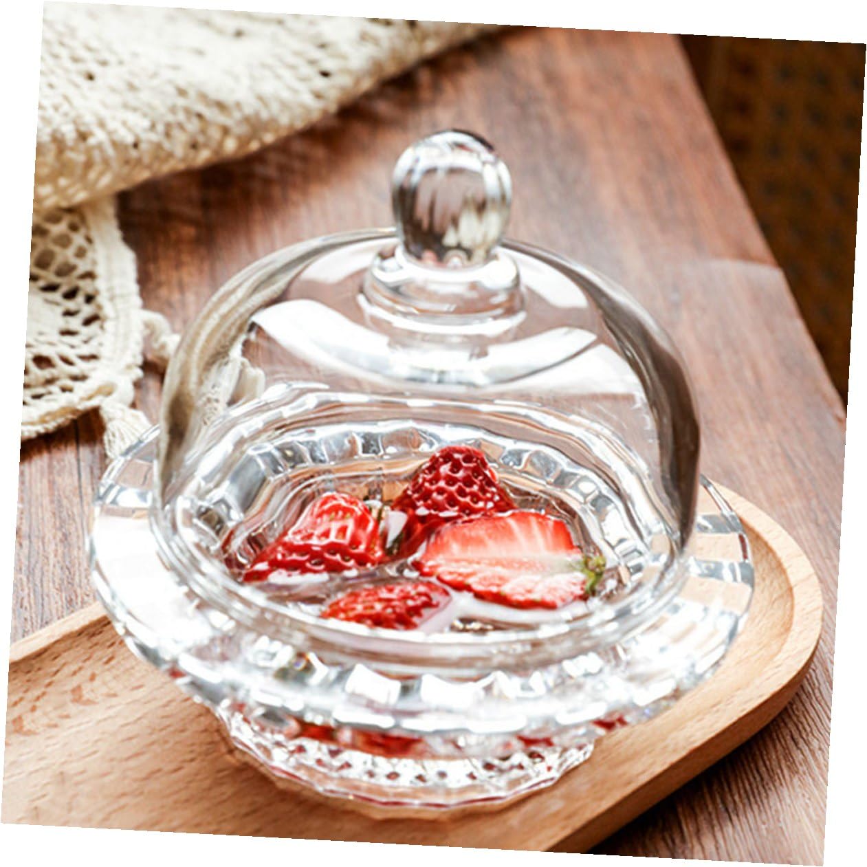 VANZACK Glasschüssel Funktionale 110ml mit Deckel Durchsichtige Kleine Eisbecher Elegante aus Sicherem Glas für Party und Tischdekoration