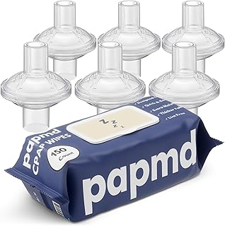 CPAP Cleaning Wipes and Filter Bundle - 1-Pack Non-Woven Mask Wipes and 6-Pack High-Efficiency Filters for CPAP Machines